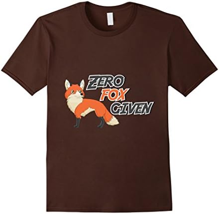 Men's Zero Fox Given Tee Shirt Funny DGAF Cute Furry Animal Foxy 3XL Brown