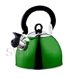 2.5 Litre Stainless Steel Portable Whistling Kettle DARK GREEN Camping Fishing