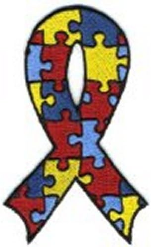 Large 4.5 inch Autism Awareness Ribbon Puzzle Piece Embroidered Patch-LOT OF 3