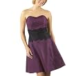 Behnaz Sarafpour Taffeta Dress with Lace Waist - Oxford Plum