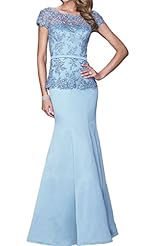 Mermaid Lace Illusion Charmeuse Natural   Waistline  Dress