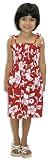 Classic Hibiscus Drawstring Spaghetti Strap Hawaiian Aloha Smocked Sun Dress - Small and Young Girl Size