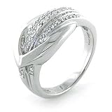 Sterling Silver Diamond Buckle Ring
