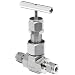 Parker U Series Stainless Steel 316 Needle Valve, Inline, T-Bar Handle, Blunt Stem, A-Lok Compression Fitting