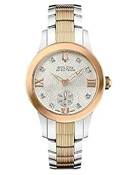Accutron Masella Silver Diamond Dial Two Tone Stainless Steel Ladies Watch