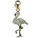 14k Choice of White or Yellow Gold Diamond Flamingo Charm (1/10 cttw, I Color, I2 Clarity)