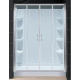 1Visions Shower Set with Left Drain Finish: Brushed Nickel, Glass Type: Frosted, Size: 30 x 60 