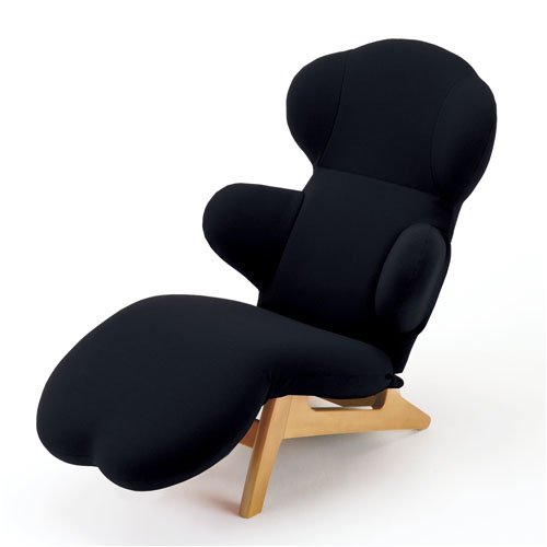 リクライニングチェア　HUG LOUNGE CHAIR-W(ハグラウンジチェア ウッド)：ブラック 