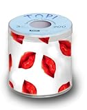 Geschenk Toilettenpapier bedruckt mit MOTIV KÜSSE (KISSES)