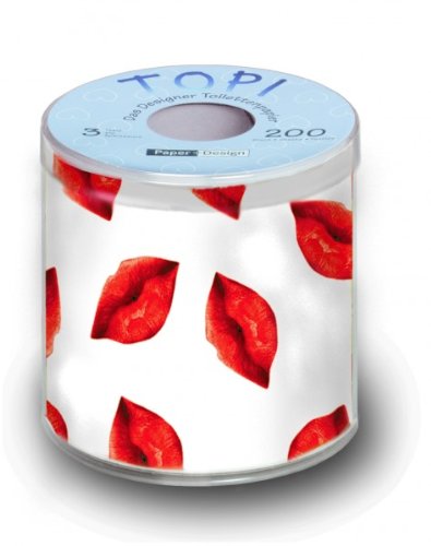 Geschenk Toilettenpapier bedruckt mit MOTIV KÜSSE (KISSES)