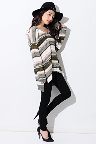 (エゴイスト) EGOIST ボーダー透かしニットトップ