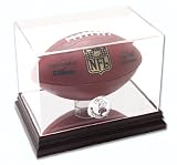 Football Display Case with Mahogany Finished Base and Florida State Seminoles Logo