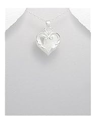 Heart CZ Pendant Necklace In 92.5 Sterling Silver