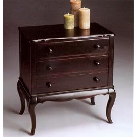 Plum Black Three Drawer Small Chest