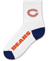 NFL Chicago Bears Men's Quarter Socks, White