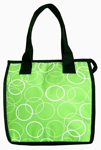 Artecobags Insulated Lunch Bag - Lime with White Circles