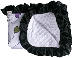 Patricia Ann Designs Balloon Stroller Blanket, White Minky Dot Black, 26" x 38"