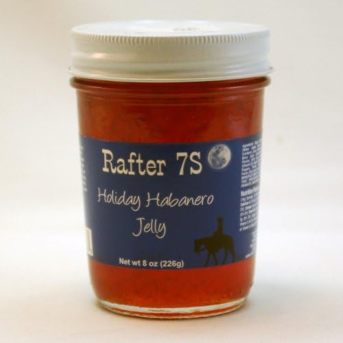 Rafter 7S Holiday Habanero 8 oz Jelly - No Preservatives - No Corn Syrup - Made with Fresh Nebraska Fruit