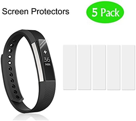 Fitbit Alta Screen Protector - Hamfire Full Coverage Screen Protectors for Fitbit Alta HD Clear Anti Glare Anti-Bubble Film ( Pack of 5)