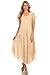 Sakkas 14802 - Faye Cap Sleeved Cotton Caftan Cover Up Dress - Natural - OS