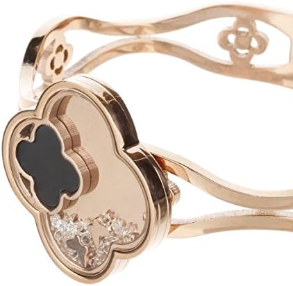 Shuante 316l Anti-allergy Stainless Steel White Diamond Clovers + Shells Wave Bracelets