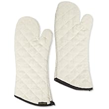 San Jamar 817TM Heavy Duty Terry Cloth Temperature Protection Oven Mitt, 17" Length, Natural