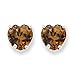 14kw 8mm Heart Smokey Quartz Earring