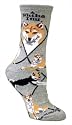 Shiba Inu (Gray) Adult Cotton Puppy Dog Socks by WHD