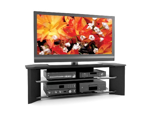 Sonax SB-6580 South Beach 58-Inch Wide Black TV Stand with Two Shelves