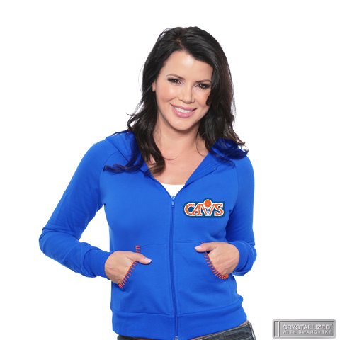 Cleveland Cavaliers Blue Retro Jacket with Swarovski Crystal by Majestic Threads