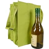 Bottle Bag Carrier for 9 bottles, 7 different colors to choose from, German Import,Lime Green