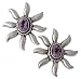Amethyst earrings, 'Purple Sun' 1 W 1 L