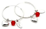 Image of Rubie Rae Sterling Silver Heart Charm Hoop Earrings