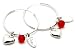 Rubie Rae Sterling Silver Heart Charm Hoop Earrings