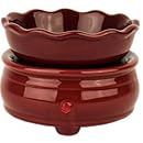 Ceramic Electric Jar and Tart Candle Warmer (Burgandy Red) by Edge