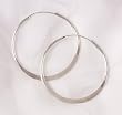 Hammered Sterling Silver Hoop Earrings - 1.5 Inch