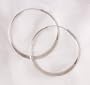 Hammered Sterling Silver Hoop Earrings - 1.5 Inch