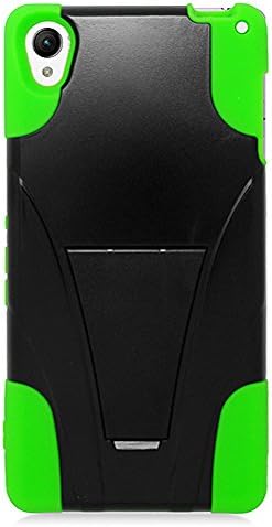 For Sony Xperia Z3 - EagleCell Hybrid Protective Skin Case Cover with Stand - Green/Black