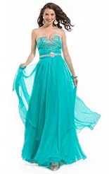 Crystal Applique Beaded Lace Crystals Chiffon/Taffeta/Tulle Evening Dress 
