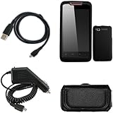 iNcido Brand HTC Merge/Lexikon 6325 Combo Rubber Black Protective Case Face ....