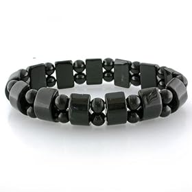 Cute Stretchy Black Agate Bracelet by CoolStyles.com