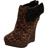 Michael Antonio Women's Chaz Wedge Bootie,Tan Leopard,7.5 M US