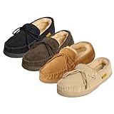 Men's Moccasin Sheepskin Slipper in Black