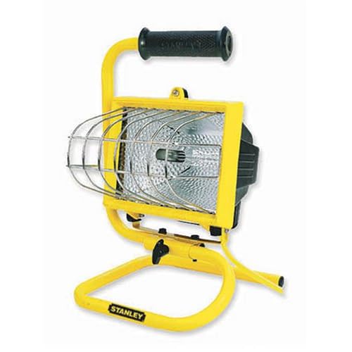 Stanley W12662 500Watt Portable Halogen Worklight, Yellow Flood Lighting