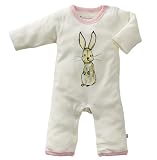 Babysoy Baby-Girls Newborn Janey Baby Baby One Piece Bodysuit, Rabbit/Peony, 18-24