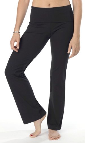 Hollywood Star Fashion Women's Slimming Foldover Bootleg Flare Yoga Pants