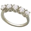 Platinum Stylish Five Stone Diamond Anniversary Band