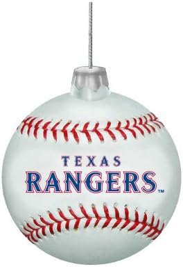Kurt Adler 80mm Texas Rangers Glass Baseball Ornament