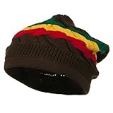 IMAGE OF Cable Band Design Rasta Hat - Brown RGY W27S28A