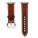Apple Watch Band,IWatch Band Premium Vintage Crazy Horse Genuine Leather Replacement Watchband with Stainless Metal Clasp for All Apple Watch Sport Edition (38mm Brown)
